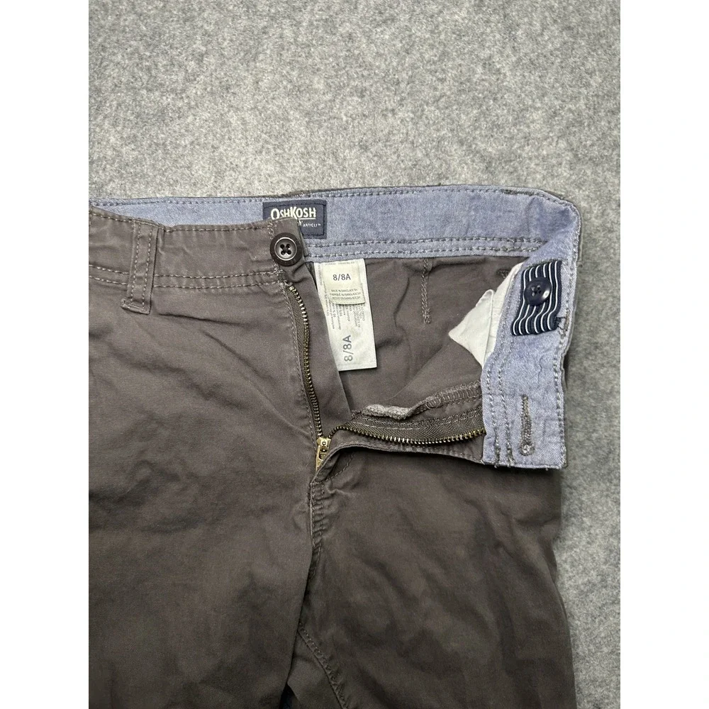 OshKosh B'gosh Plaid Shirt and Chino Pants Set Size 8 Blue Brown Cotton